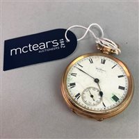Lot 330 - A SILVER PLATED WALTHAM POCKET WATCH