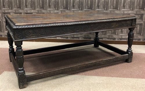 Lot 1614 - A VICTORIAN CARVED OAK HALL TABLE OF 17TH CENTURY DESIGN