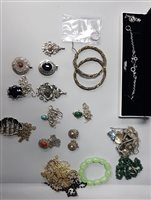 Lot 336 - A LARGE COLLECTION OF SILVER AND COSTUME JEWELLERY