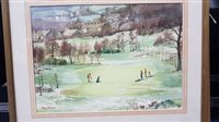 Lot 344 - GOLFING SCENE BY PETER SWAN BROWN AND ANOTHER WATERCOLOUR