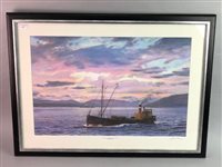 Lot 125 - A SIGNED PRINT OF SHIPS, BY JOHN BOYD