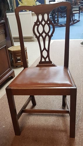 Lot 355 - A LOT OF SIX MAHOGANY DINING CHAIRS