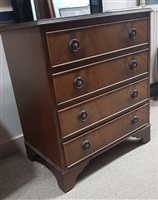 Lot 362 - AN INLAID MAHOGANY CHEST OF DRAWERS