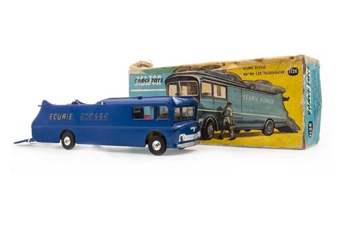 Lot 1691 - A BOXED CORGIE CURIE ECOSSE RACING CAR TRANSPORTER