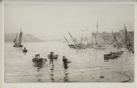 Lot 401 - THE FISHERMAN'S RETURN, AN ETCHING WITH DRYPOINT BY WILLIAM LIONEL WYLLIE