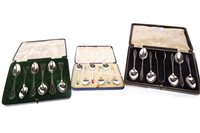Lot 856 - A LOT OF THREE SETS OF SILVER TEASPOONS