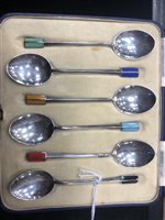 Lot 856 - A LOT OF THREE SETS OF SILVER TEASPOONS