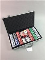 Lot 59 - A POKER CHIP SET AND TWO POKER BOOKS