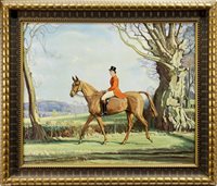 Lot 646 - THE PRICE ON FORREST WITCH, AFTER SIR ALFRED MUNNINGS, AN OIL BY WILLIAM WALKER TELFER
