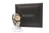 Lot 756 - A GENTLEMAN'S GUCCI STAINLESS STEEL WATCH