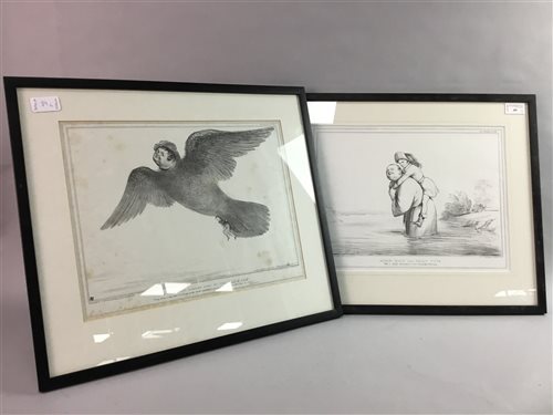 Lot 89 - A LOT OF THREE PRINTS AND A LITHOGRAPH