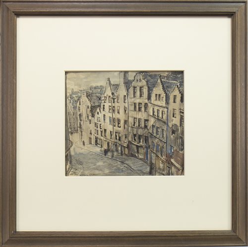 Lot 403 - WEST BOW, EDINBURGH, A WATERCOLOUR ON PAPER BY WILLIAM WILSON
