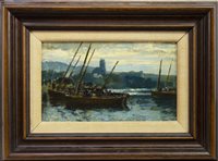Lot 654 - HARBOUR SCENE, ATTRIBUTED TO JOHN BROWN ABERCROMBY