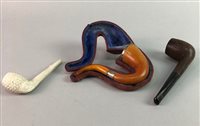 Lot 84 - A MEERSCHAUM PIPE AND TWO OTHER PIPES
