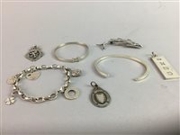 Lot 13 - A THOMAS SABO SILVER CHARM BRACELET WITH OTHER JEWELLERY