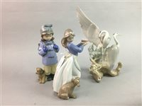 Lot 137 - A LLADRO 'FROM SANTA'S WORKSHOP' AEROPLANE FIGURE AND OTHER FIGURES