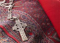 Lot 295 - A RARE ALEXANDER RITCHIE OF IONA SILVER CROSS NECKLACE