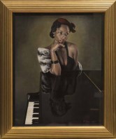 Lot 2397 - * TODD GARNER, REFLECTIONS IN A PIANO oil on...