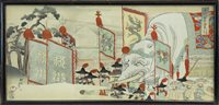 Lot 1115 - FOUR JAPANESE WOODBLOCK TRIPTYCH PRINTS