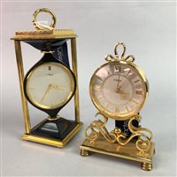 Lot 177 - A LOT OF TWO GILT CASED MANTEL CLOCKS