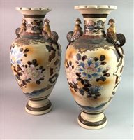 Lot 157 - A LARGE PAIR OF JAPANESE VASES