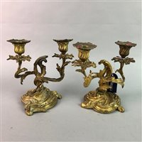 Lot 264 - A LOT OF THREE PAIRS OF CANDLESTICKS