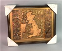 Lot 268 - A COPPER SCONCE AND A MAP OF THE BRITISH ISLES