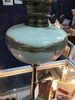 Lot 317 - A VICTORIAN BRASS OIL LAMP