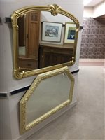 Lot 210 - TWO GILT FRAMED OVER MANTEL MIRRORS