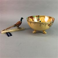 Lot 327 - A ROYAL WINTON LUSTRE WARE FRUIT BOWL AND A BESWICK PHEASANT