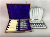Lot 330 - A LOT OF SILVER PLATED CASED CUTLERY