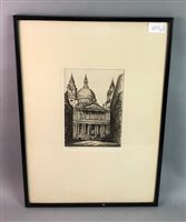 Lot 256 - AN ETCHING DEPICTING WESTMINSTER ABBEY, BY ARTHUR SPENCER, ALONG WITH TWO OTHERS