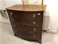 Lot 252 - A MAHOGANY INLAID CHEST OF DRAWERS