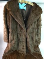 Lot 257 - A FUR COAT AND TWO OTHER FUR ACCESSORIES