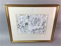 Lot 24 - ART CLUB GALLERY, AN INK ON PAPER BY IAN MCILHENNY