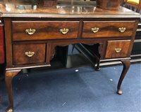 Lot 72 - A LEATHER TOPPED WRITING TABLE