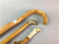 Lot 28 - A COLLECTION OF VINTAGE WALKING STICKS AND UMBRELLAS