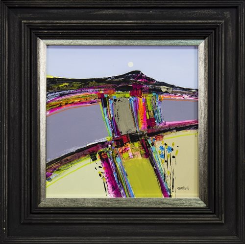 Lot 573 - PATCHWORK FIELDS, AN OIL BY FIONA MACLEOD
