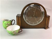 Lot 36 - AN OAK MANTEL CLOCK AND A JAPANESE TEA SERVICE