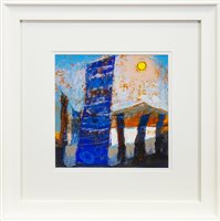 Lot 595 - STANDING STONES, ORKNEY, A MIXED MEDIA BY GEORGE BIRRELL