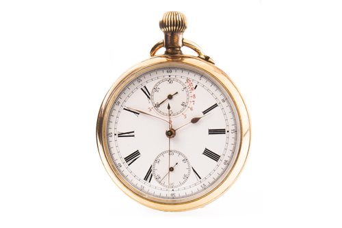 Lot 774 - A GOLD PLATED DOUBLED SIDED OPEN FACE POCKET WATCH