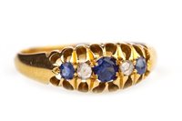 Lot 98 - A VICTORIAN BLUE GEM AND DIAMOND RING