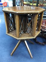 Lot 100 - A MAHOGANY SHERATON REVIVAL REVOLVING BOOKCASE