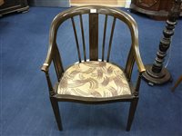 Lot 161 - A MAHOGANY TUB CHAIR