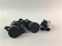 Lot 165 - TWO PAIRS OF BINOCULARS, TWO CAMERAS AND A FLASH