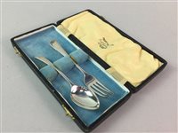 Lot 181 - A CASED SILVER FORK AND SPOON CHRISTENING SET