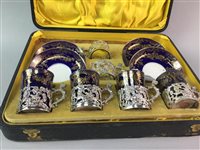 Lot 114 - A CASED SILVER MOUNTED PART COFFEE SERVICE