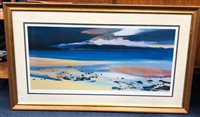 Lot 119 - BEACH VIEW, A COLOUR PRINT BY PAM CARTER