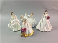 Lot 10 - A LOT OF THREE ROYAL DOULTON FIGURES AND A ROYAL WORCESTER FIGURE