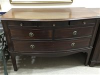 Lot 126 - A MAHOGANY BOW FRONT CHEST OF DRAWERS